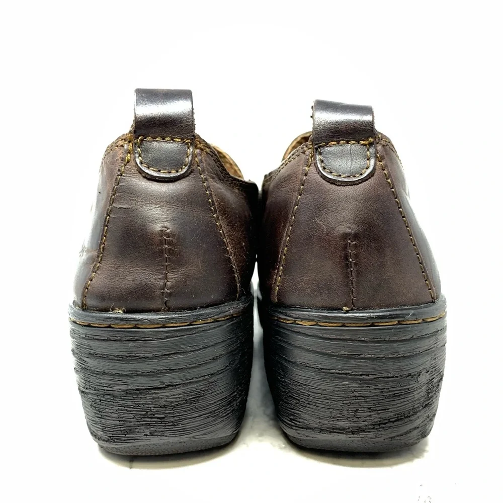 B.O.C. By Born Stefana Oiled Brown Leather Comfort Booties 6.5 Earthy Classic
